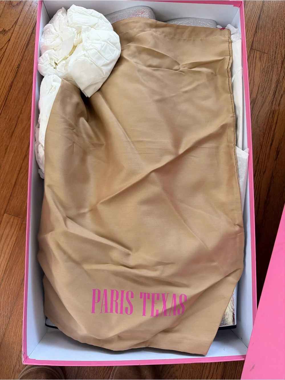 Paris Texas Jane Silver Over-the-Knee Crinkled Leather Metallic Boots New In Box